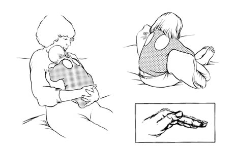 Postural drainage for the upper lobes (back)