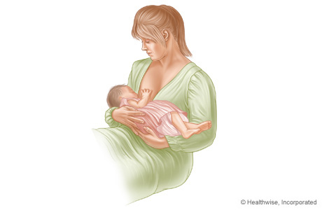 Cradle hold for breastfeeding